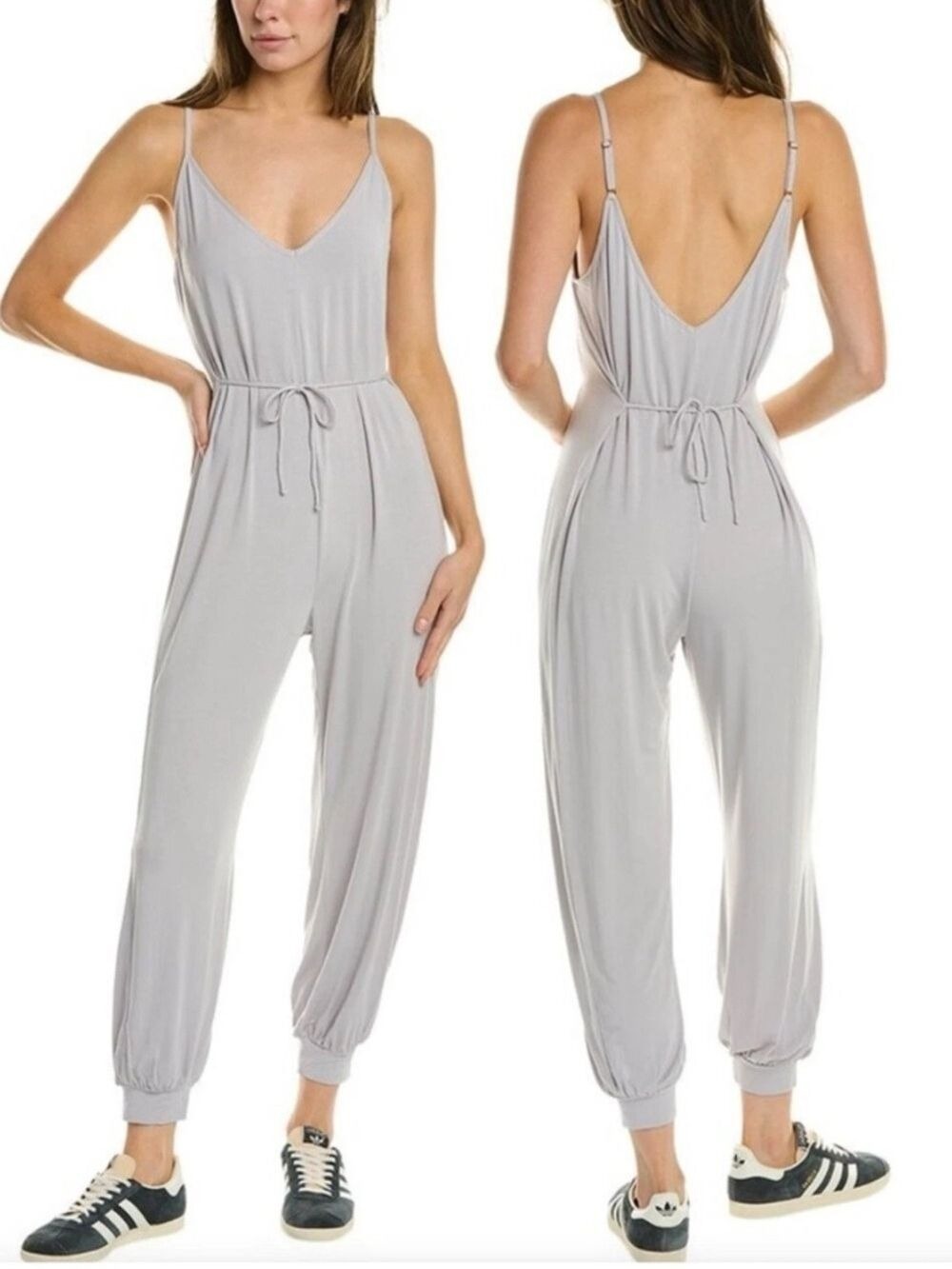 Eberjey Finley Jumpsuit Light Gray Bamboo Blend Medium